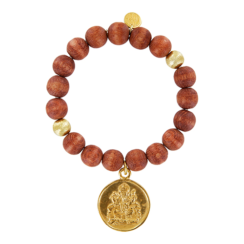 Münzarmband Vintage Wood braun&gold GANESHA