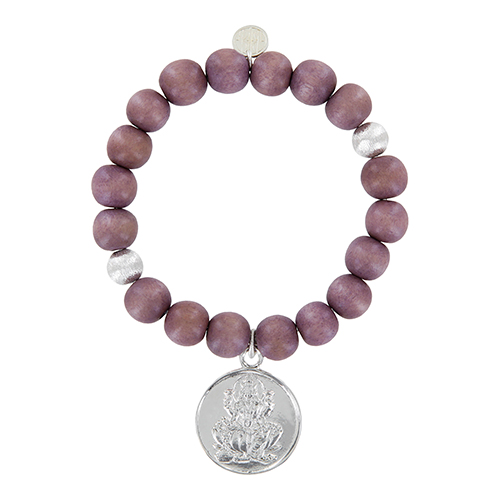 Münzarmband Vintage Wood mauve Silber LAKSHMI