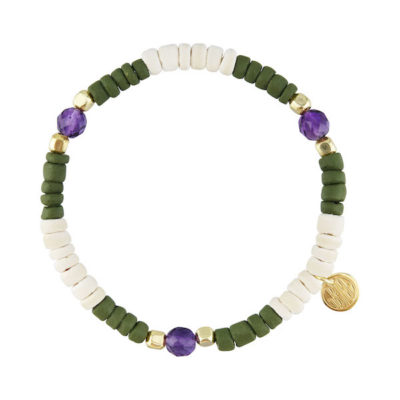 STRETCH-ARMBAND COCOCONUT AMETHYST