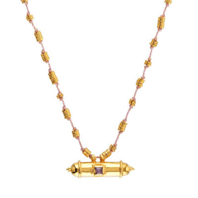 Stoffkordel-Kette TABIZ rosa – Bild 2