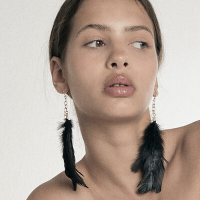 Ohrringe FEATHER & CHAIN – Bild 2